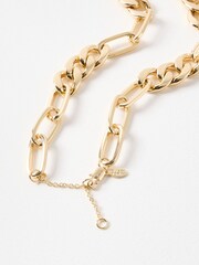 Oliver Bonas Gold Tone Blake Chunky Chain Links Collar Necklace - Image 3 of 3