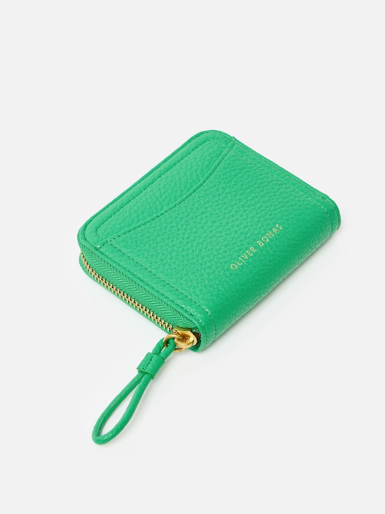 Oliver Bonas Green Lola Zip Around Purse - Image 5 of 5