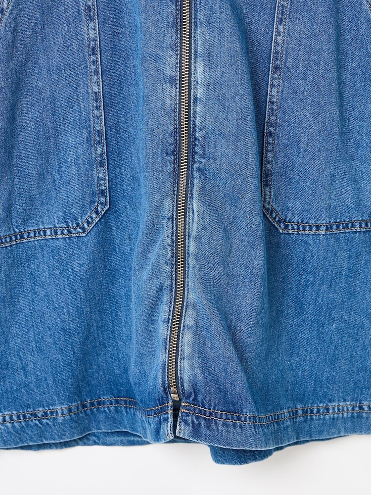 Oliver Bonas Blaues Denim-Minikleid mit durchgehendem Reißverschluss aus 100% Baumwolle - Bild 8 von 8 Oliver Bonas Blaues Denim-Minikleid mit durchgehendem Reißverschluss aus 100% Baumwolle - Bild 8 von 8
