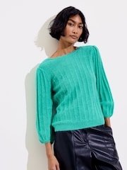 Oliver Bonas Green V-Back Knitted Top - Image 1 of 8