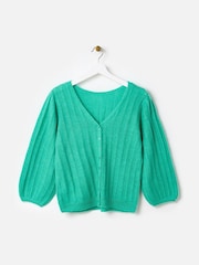 Oliver Bonas Green V-Back Knitted Top - Image 4 of 8