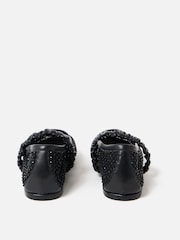 Oliver Bonas Black Sparkle Mesh Ballerina Shoes - Image 5 of 5