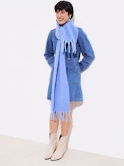 Oliver Bonas Blue Speckled Chunky Scarf - Image 5 of 5