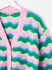 Cárdigan de punto con diseño de rayas onduladas de Oliver Bonas - Imagen 6 de 8