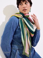 Oliver Bonas Black Abstract Geometric Print Lightweight Scarf - Image 2 of 5