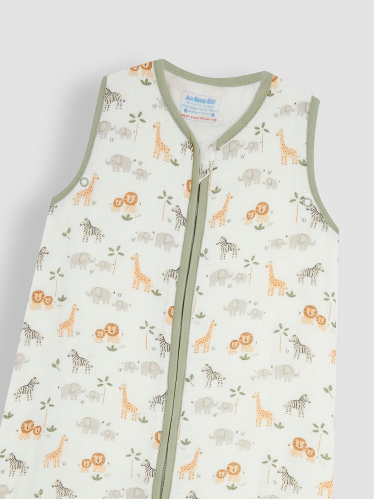 JoJo Maman Bébé Print 1 Tog Toddler Muslin Sleeping Bag - Image 2 of 2