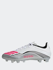 adidas White/Blue Adult F50 Messi Club Firm Ground Boots - Image 2 of 11