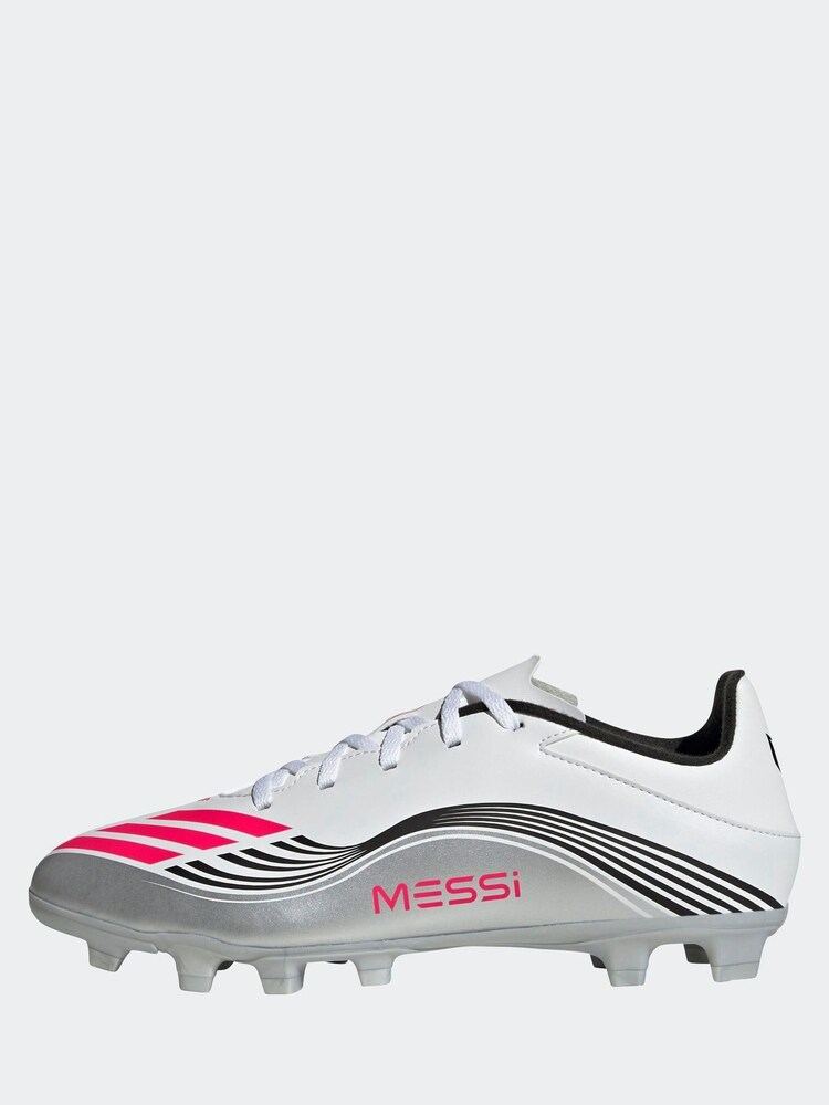 adidas White/Blue Adult F50 Messi Club Firm Ground Boots - Image 2 of 11