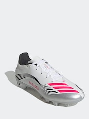 adidas White/Blue Adult F50 Messi Club Firm Ground Boots - Image 4 of 11