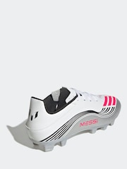 adidas White/Blue Adult F50 Messi Club Firm Ground Boots - Image 5 of 11
