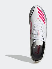 adidas White/Blue Adult F50 Messi Club Firm Ground Boots - Image 8 of 11