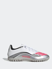 adidas White/Blue Adult F50 Messi Club Turf Boots - Image 1 of 11