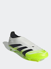 adidas White/Lemon Adult Predator League Laceless Firm/Multi Ground Boots - Image 3 of 9