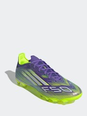 adidas Purple/White Adult F50 Pro Ground Boots - Image 4 of 11