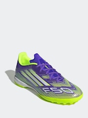 adidas Purple/White Adult F50 League Turf Boots - Image 4 of 10