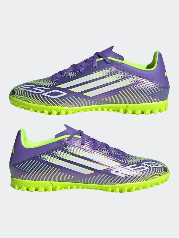 adidas Purple/White Adult F50 Club Turf Boots - Image 12 of 12