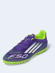 adidas Purple/White Adult F50 Club Turf Boots - Image 2 of 12