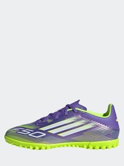 adidas Purple/White Adult F50 Club Turf Boots - Image 4 of 12