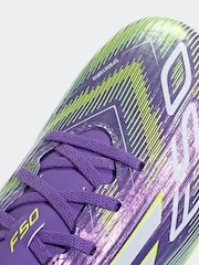 adidas Purple/White Adult F50 Club Firm/Multi Ground Boots - Image 10 of 10