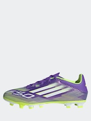 adidas Purple/White Adult F50 Club Firm/Multi Ground Boots - Image 3 of 10
