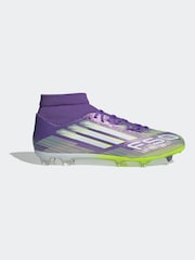 adidas Purple/White Adult F50 League Mid Firm Ground Boots - Image 1 of 11