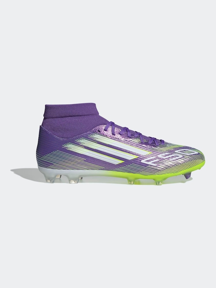 adidas Purple/White Adult F50 League Mid Firm Ground Boots - Image 1 of 11
