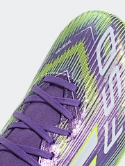 adidas Purple/White Adult F50 League Mid Firm Ground Boots - Image 10 of 11