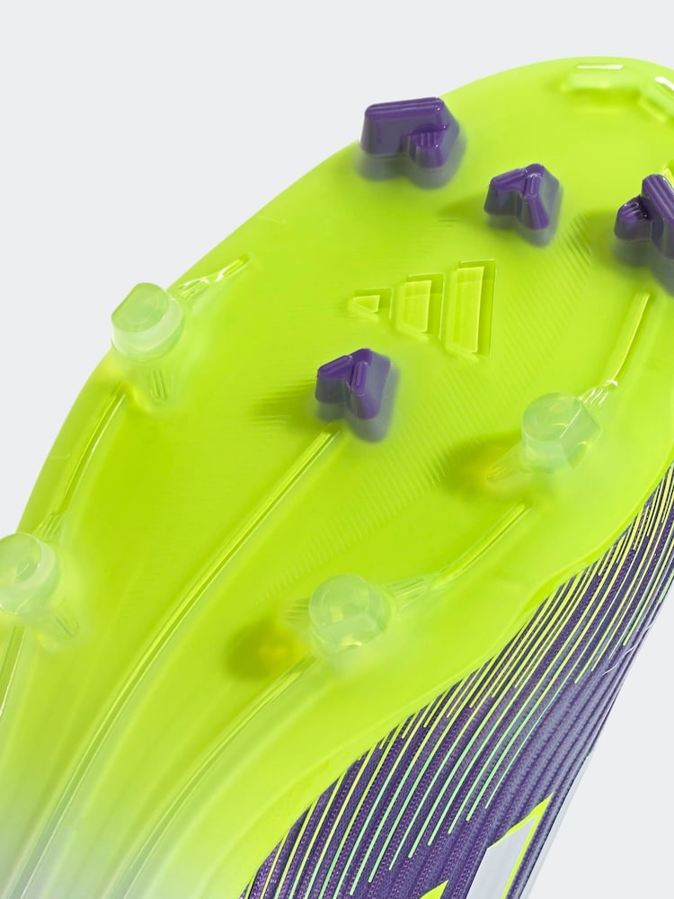 adidas Purple/White Adult F50 League Mid Firm Ground Boots - Image 11 of 11 adidas Purple/White Adult F50 League Mid Firm Ground Boots - Image 11 of 11