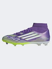 adidas Purple/White Adult F50 League Mid Firm Ground Boots - Image 5 of 11