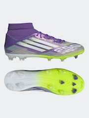 adidas Purple/White Adult F50 League Mid Firm Ground Boots - Image 6 of 11