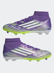 adidas Purple/White Adult F50 League Mid Firm Ground Boots - Image 7 of 11