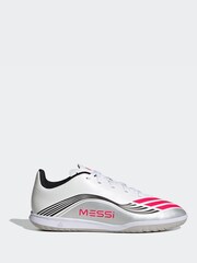 adidas White Blue Kids F50 Messi Club Indoor Boots - Image 1 of 12