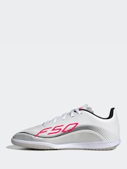 adidas White Blue Kids F50 Messi Club Indoor Boots - Image 2 of 12