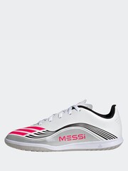 adidas White Blue Kids F50 Messi Club Indoor Boots - Image 3 of 12