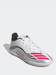 adidas White Blue Kids F50 Messi Club Indoor Boots - Image 4 of 12