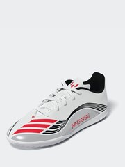 adidas White Blue Kids F50 Messi Club Indoor Boots - Image 5 of 12