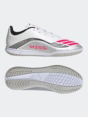 adidas White Blue Kids F50 Messi Club Indoor Boots - Image 8 of 12