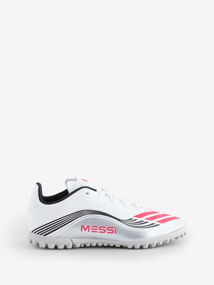 adidas White Blue Kids F50 Messi Club Turf Boots - Image 1 of 1