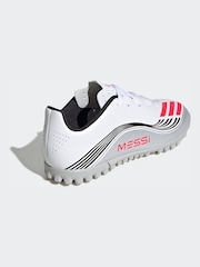 adidas White Blue Kids F50 Messi Club Turf Boots - Image 11 of 14