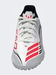 adidas White Blue Kids F50 Messi Club Turf Boots - Image 12 of 14