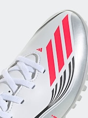 adidas White Blue Kids F50 Messi Club Turf Boots - Image 13 of 14