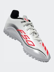 adidas White Blue Kids F50 Messi Club Turf Boots - Image 3 of 14