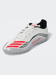 adidas White Blue Kids F50 Messi Club Turf Boots - Image 6 of 14