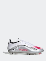 adidas White/Blue Kids F50 Messi League Firm/Multi Ground Boots - Image 1 of 10