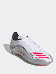 adidas White/Blue Kids F50 Messi League Firm/Multi Ground Boots - Image 3 of 10
