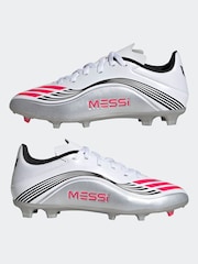 adidas White/Blue Kids F50 Messi League Firm/Multi Ground Boots - Image 5 of 10