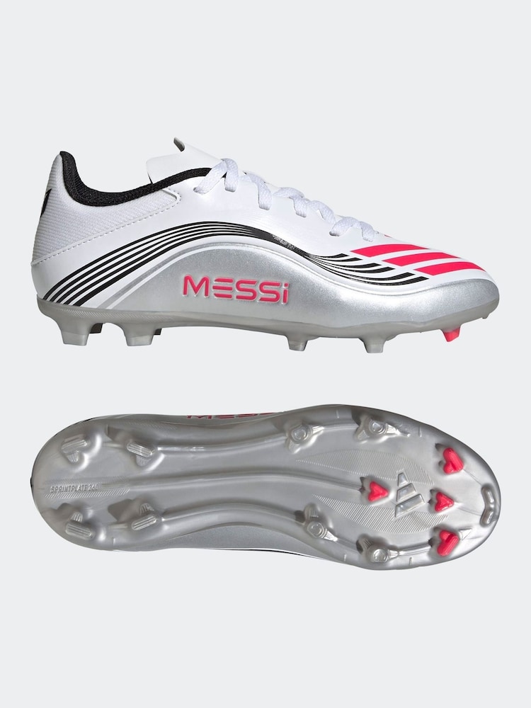 Buy adidas White/Blue Kids F50 Messi League Firm/Multi 