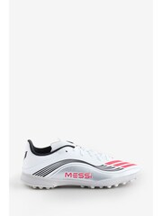 adidas White/Blue Kids F50 Messi League Turf Boots - Image 1 of 1