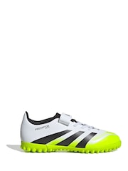 adidas White/Lemon Kids Predator Club Hook and Loop Turf Boots - Image 1 of 12