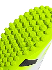 adidas White/Lemon Kids Predator Club Hook and Loop Turf Boots - Image 10 of 12